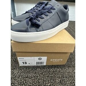 Greats Brooklyn The Royale Men's Sneakers Shoes Size EU 46 US 13 Leather Blue